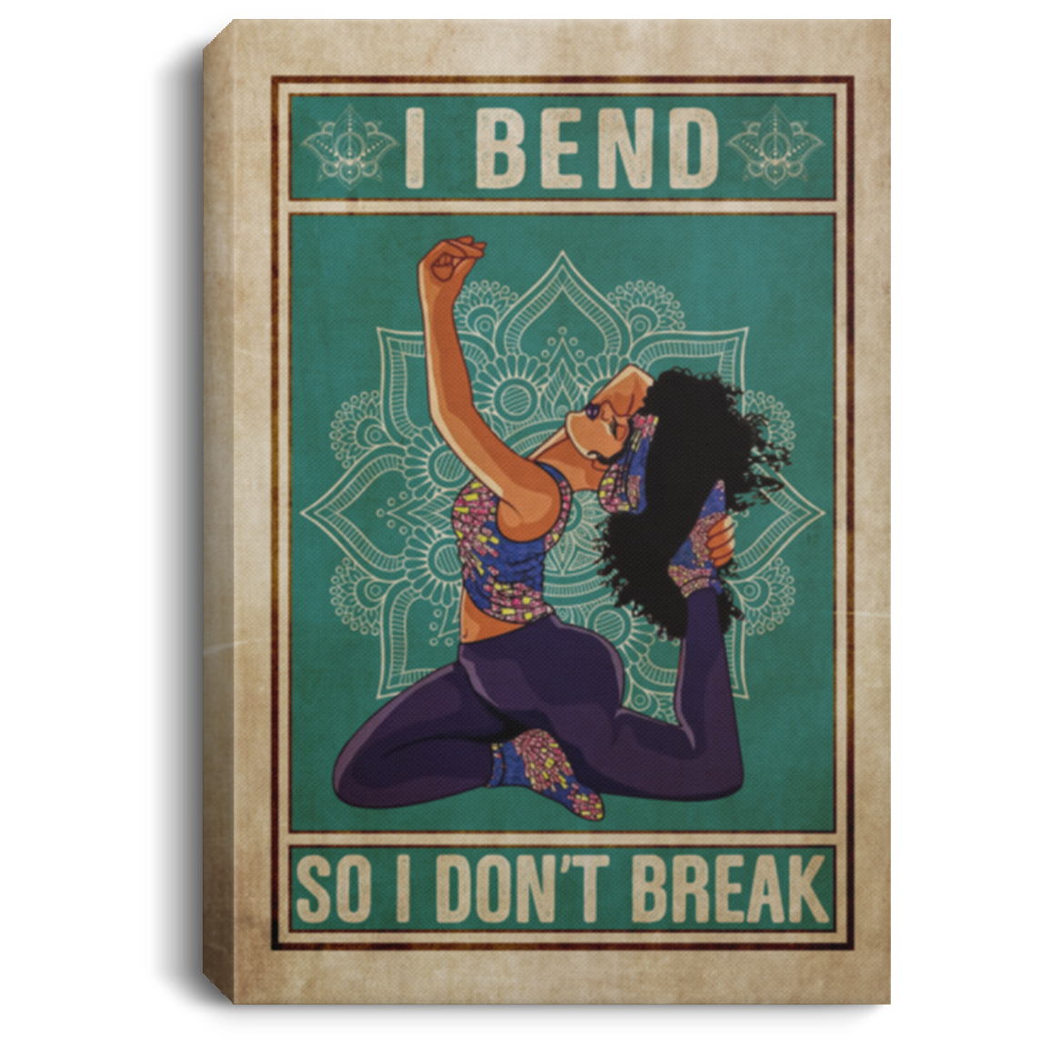 Meditation Art Canvas I Bend So I Don't Break Wrapped Framed Canvas Prints - Unframed Poster, White, 0.75'' Framed Canvas