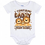I Confirm Mom Loves You Daddy, White, Baby Onesie - 12 Month