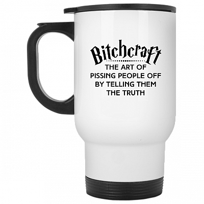 14 oz. White Travel Mug