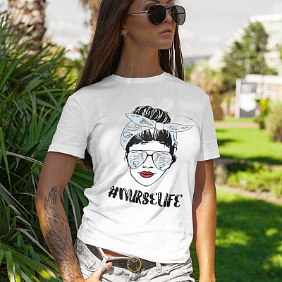 Alternative view of Nurse Life Messy Hair T-Shirt - Nurse Shirt