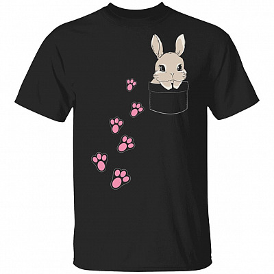Cute Bunny T, Black, Unisex T-Shirt