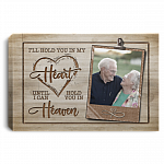 Personalized Photo I'll Hold You In My Heart Framed Canvas Prints-Unframed Poster-Decor Wall Art, White, 0.75'' Framed Canvas