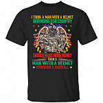I Think A Man With A Helmet De shirt, Black, Unisex T-Shirt