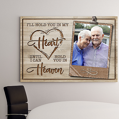 Alternative view of Personalized Photo I'll Hold You In My Heart Framed Canvas Prints-Unframed Poster-Decor Wall Art