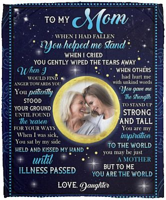 Personalized Photo From Daughter To M blanket, White, Cozy Plush Fleece Blanket - 50x60