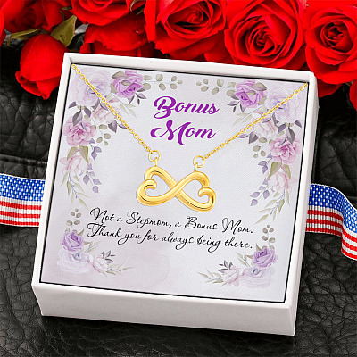 Alternative view of Bonus Mom Not A Stepmom Infinity Heart Pendant Necklace