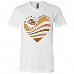 Brown Tshirt, White, V-Neck T-Shirt