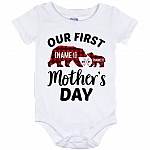 Personalized Buffalo Plaid Mama Bear Our First Mother's Day Baby Onesie - 1st Mother's Day 2021 Baby Infant, White, Baby Onesie - 12 Month