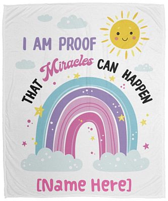 Personalized I Am Proof that Blanket, White, Cozy Plush Fleece Blanket - 50x60