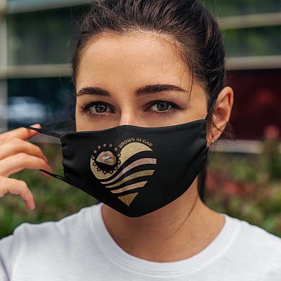 Alternative view of Brown Sugar Babe Brown Sugar Melanin Heart Sexy Lips Washable Reusable Face Mask