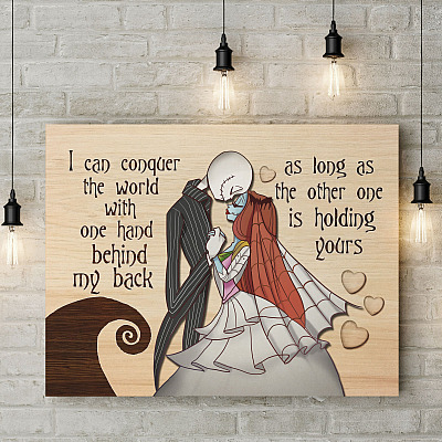 Alternative view of I Can Conquer The World With One Hand Behind My Back Jack With Sally Framed Canvas Prints - Unframed Poster