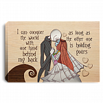 I Can Conquer The World With One Hand Behind My Back Jack With Sally Framed Canvas Prints - Unframed Poster, White, 0.75'' Framed Canvas