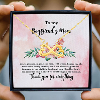 To My Boyfriend's Mom You've Given Me A Gracious Man Thank You For Everything Infinity Love Pendant Necklace