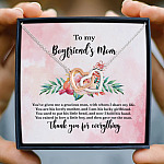 To My Boyfriend's Mom You've Given Me A Gracious Man Thank You Interlocking Hearts Pendant Necklace