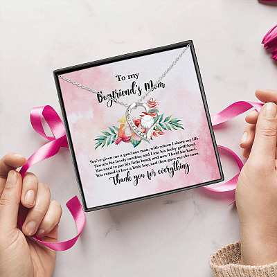 Alternative view of To My Boyfriend's Mom You've Given Me A Gracious Man Thank You For Everything Forever Love Pendant Necklace