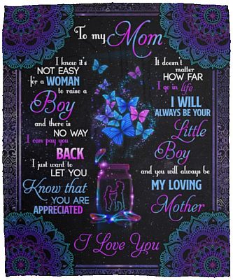 Son to Mom Blanket, White, Cozy Plush Fleece Blanket - 50x60