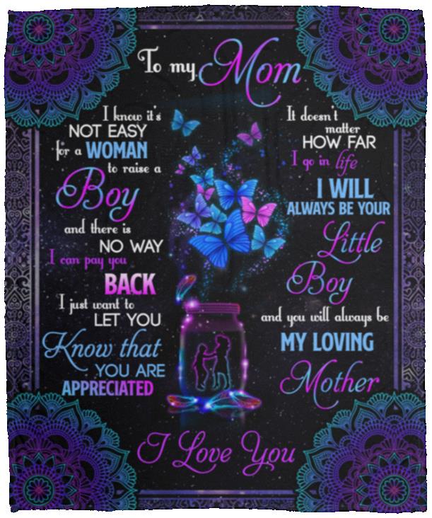 Son to Mom Blanket, White, Cozy Plush Fleece Blanket - 50x60 Son to Mom Blanket, White, Cozy Plush Fleece Blanket - 50x60
