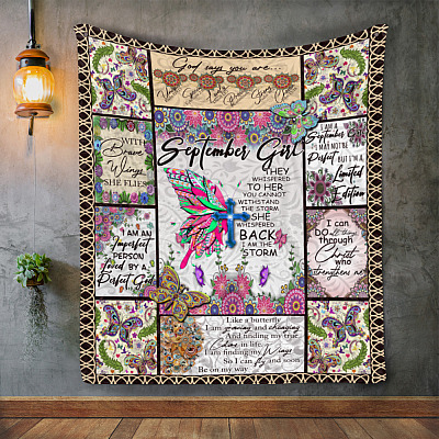 Alternative view of September Girl Fleece Mink Blanket - They Whispered To Her You Cannot Withstand The Storm Woven Blanket