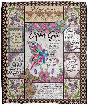 October Girl Fleece Mink Blanket, White, Cozy Plush Fleece Blanket - 50x60