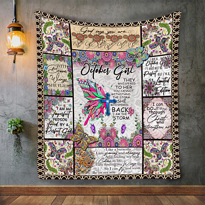 Alternative view of October Girl Fleece Mink Blanket - They Whispered To Her You Cannot Withstand The Storm Woven Blanket