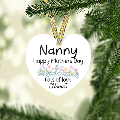 Alternative view of Personalized Nanny Happy Mothers Day Lots Of Love Heart Ornament - Mother's Day Gift For Grandma