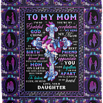 Daughter to Mom Blanket I'm So Grateful God Chose You to Give Me Birth Fleece Blanket - Sherpa Blanket, White, Cozy Plush Fleece Blanket - 50x60