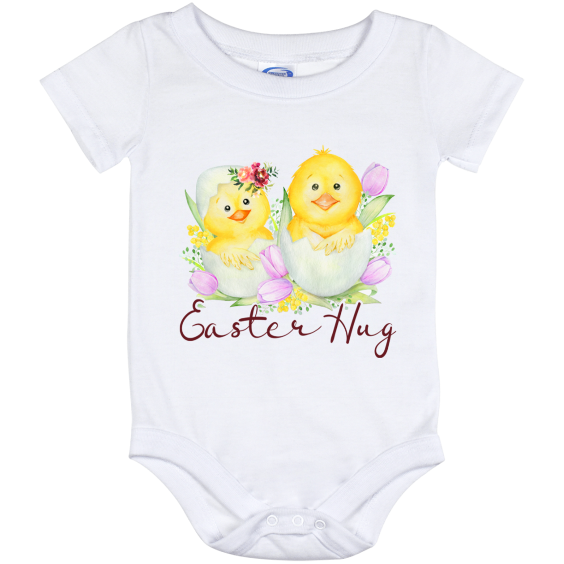 Easter Hug Chicks Baby Onesie - Baby Infant Bodysuit, White, Baby Onesie - 12 Month