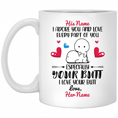 Personalized I Ador mug, White, 11 oz. White Mug