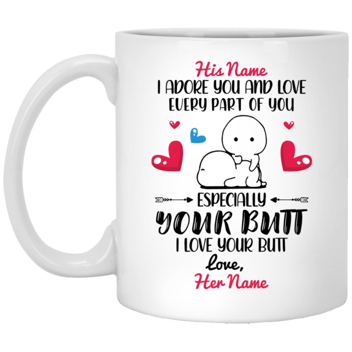 Personalized I Ador mug, White, 11 oz. White Mug