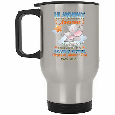 14 oz. Silver Travel Mug