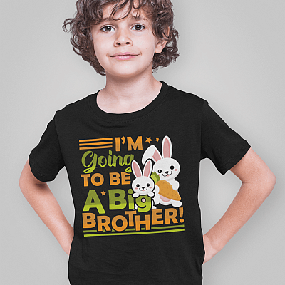 Alternative view of I'm Going To Be A Big Brother Easter Bunny Youth Tee
