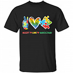 Accept Love Understand Autism, Black, Unisex T-Shirt Accept Love Understand Autism, Black, Unisex T-Shirt