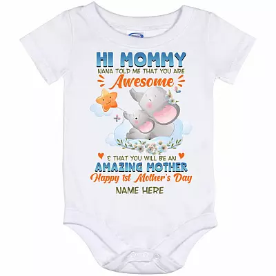 Personalized New, White, Baby Onesie - 12 Month