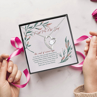 Alternative view of Forget Me Not Seed Forever Love Pendant Necklace - Baby Loss Necklace