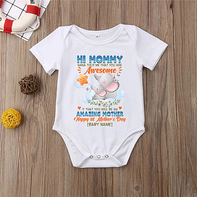 Alternative view of Personalized New Mom Mother's Day Gift Baby Onesie-Happy First Mother's Day 2021 Toddler Baby Infant Bodysuit