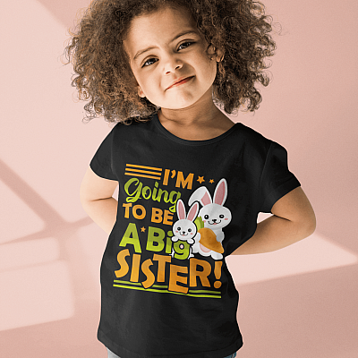 Alternative view of I'm Going To Be A Big Sister Easter Bunny Youth Tee