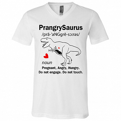 prangry tshirt, White, V-Neck T-Shirt