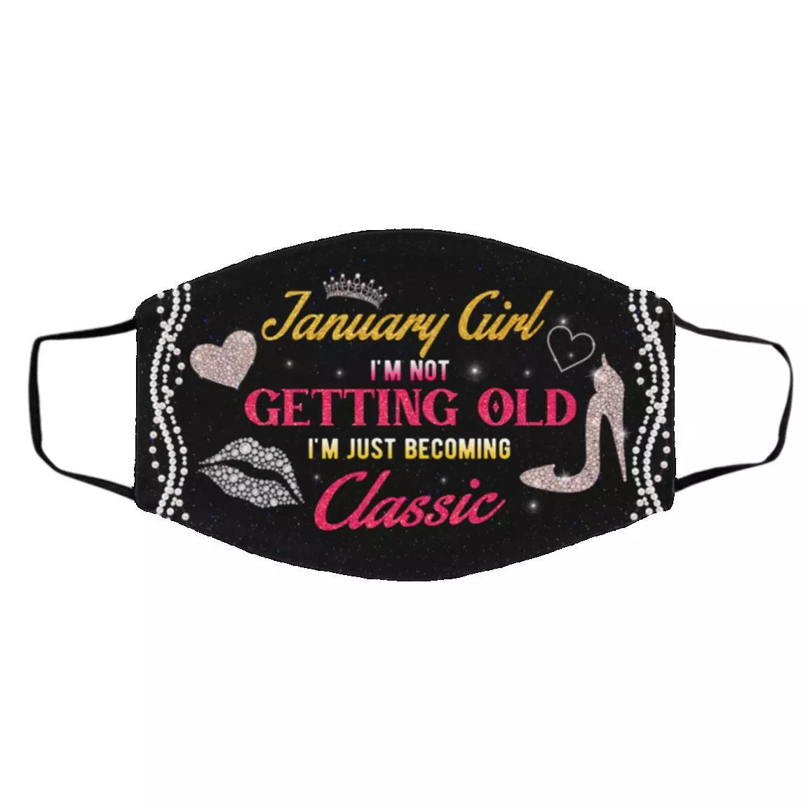January Mask, White, Cloth Face Cover – Medium/Large January Mask, White, Cloth Face Cover – Medium/Large