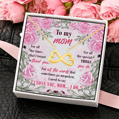 Alternative view of Mothers Day Jewelry Mom for All the Times I Forgot to Thank You Infinity Heart Pendant Necklace
