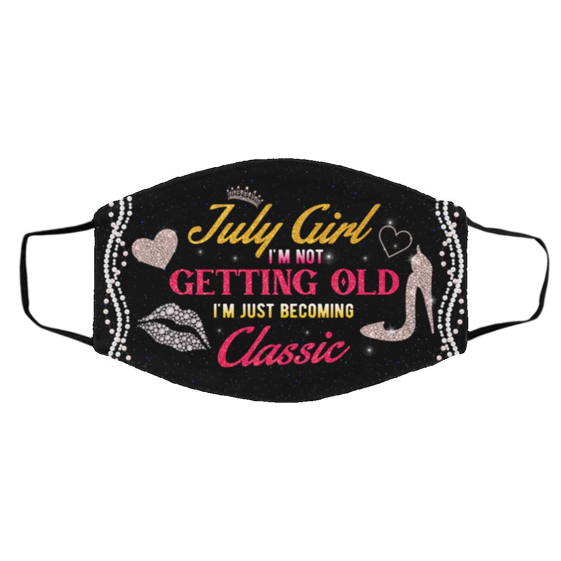 July Mask, White, Cloth Face Cover – Medium/Large