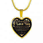 Always Remember I Love You I Can't Promise To Be Here For The Rest Of Your Life From Grandpa Luxury Heart Pendant Necklace - Heart Luxury Necklace (Gold Plated)