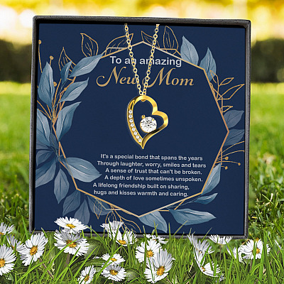 To An Amazing New Mom It's A Special Bond That Spans The Years Mom To Be Forever Love Heart Pendant Necklace