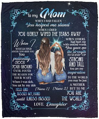 Personalized To My Mom From DtBlanket, White, Cozy Plush Fleece Blanket - 50x60