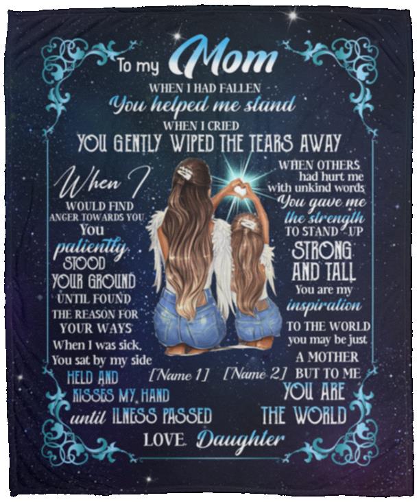 Personalized To My Mom From DtBlanket, White, Cozy Plush Fleece Blanket - 50x60