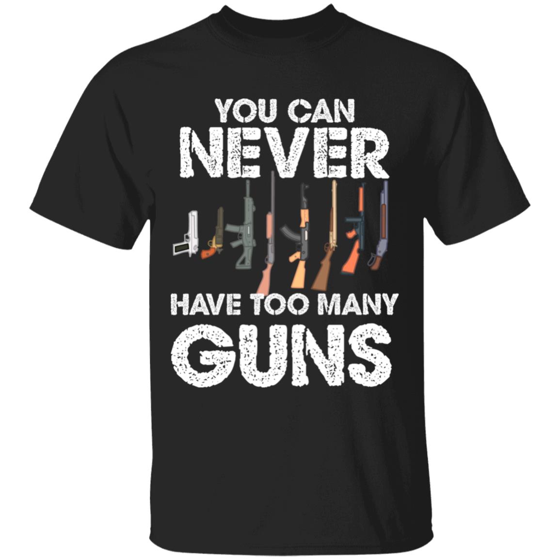 many guns, Black, Unisex T-Shirt
