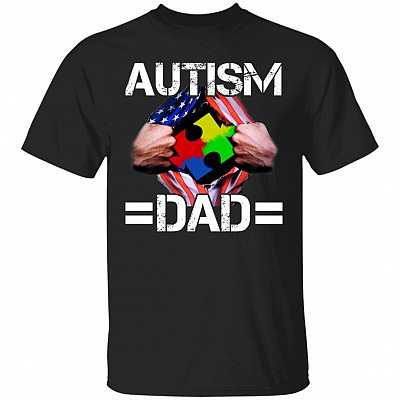 Autism Dad T-Shirt, Black, Unisex T-Shirt