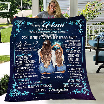 Alternative view of Personalized To My Mom From Daughter When I Had Fallen You Helped Me Stand Fleece Blanket - Premium Sherpa Blanket - Gift For Mom