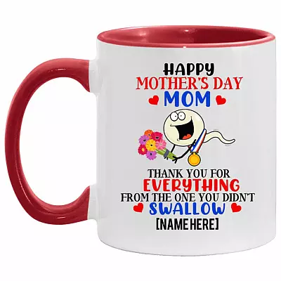 personalized accent mug, White/Red, 11 oz. Accent Mug