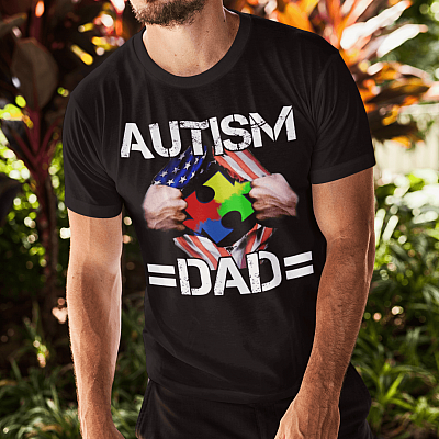 Alternative view of Autism Dad T-Shirt