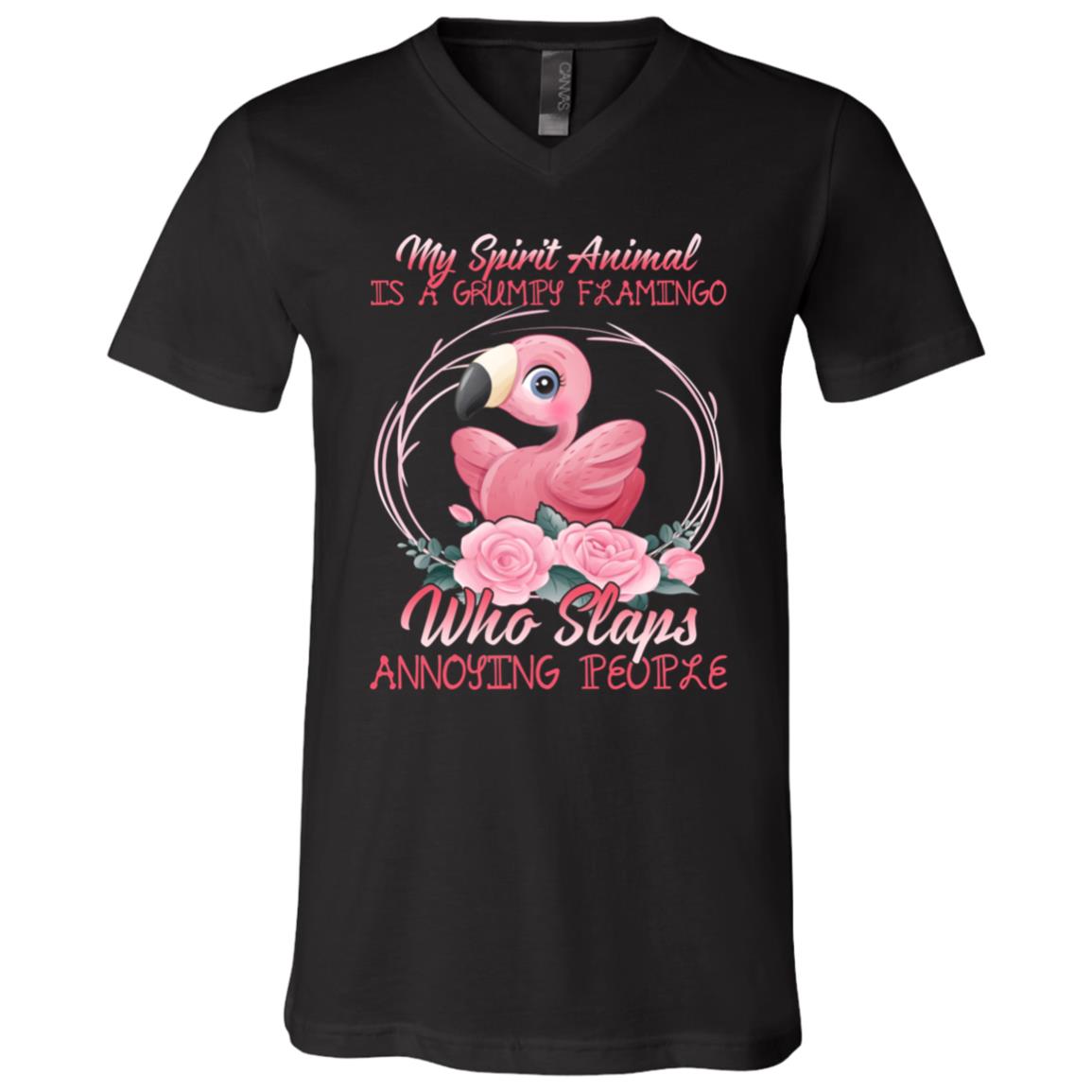 My Spirit Animal Is A GrumpShirt, Black, V-Neck T-Shirt